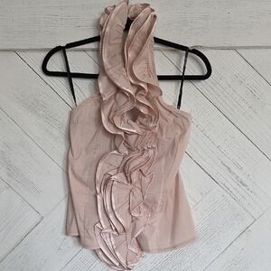 Chic Blush Ruffled Women's Blouse